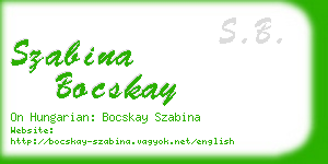 szabina bocskay business card